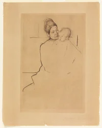 Gardner Cassatt sostenido por su madre